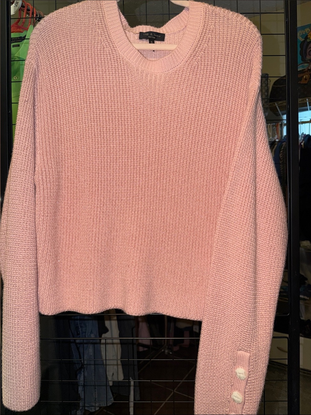 rag & bone Pastel Pink Crewneck Knit Sweater